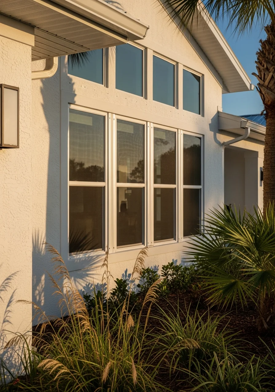 Sarasota residential home with coastal landscaping, modern exterior, and typical Gulf Coast Florida architecture.